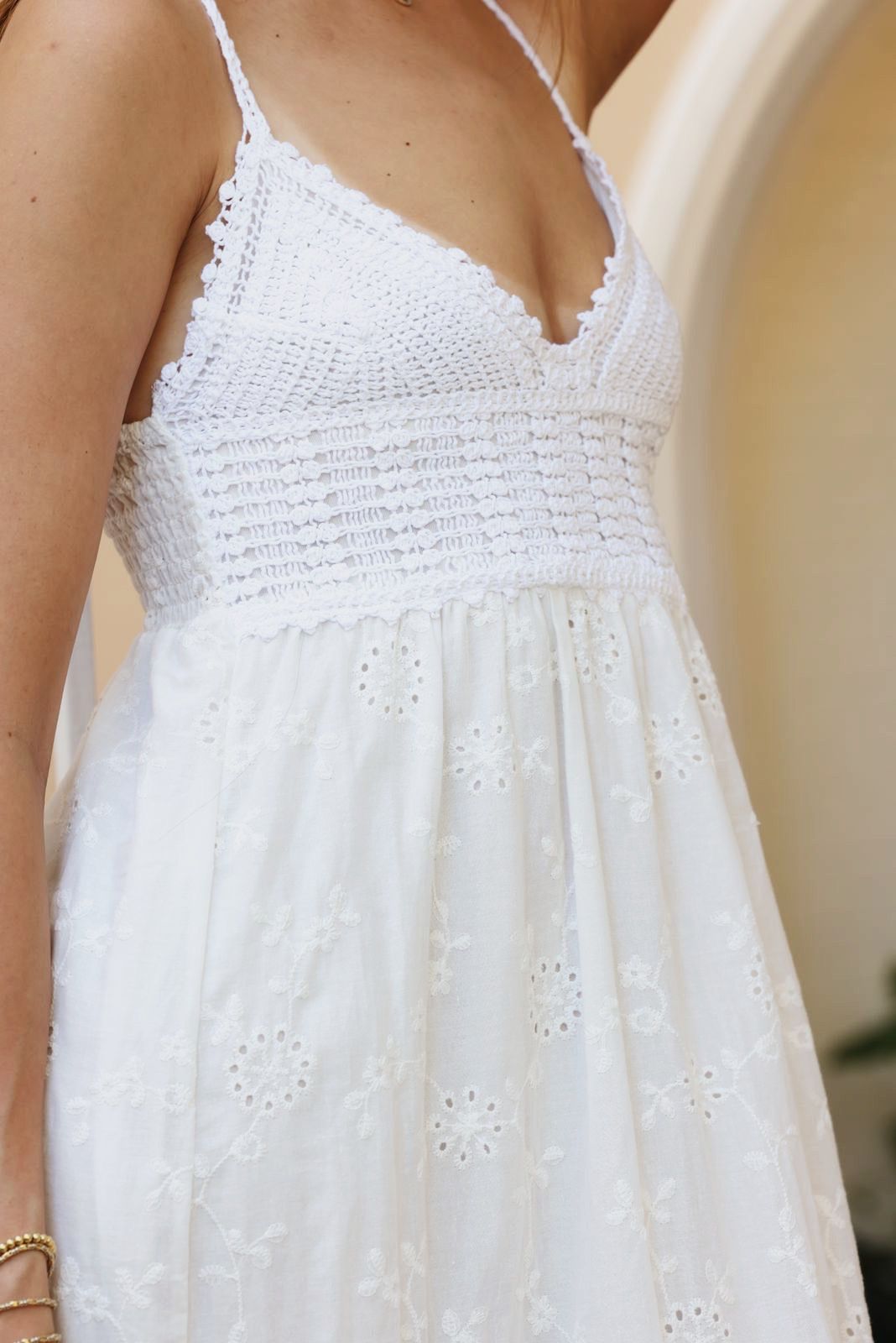 WHITE CUTWORK EMBROIDERY DRESS